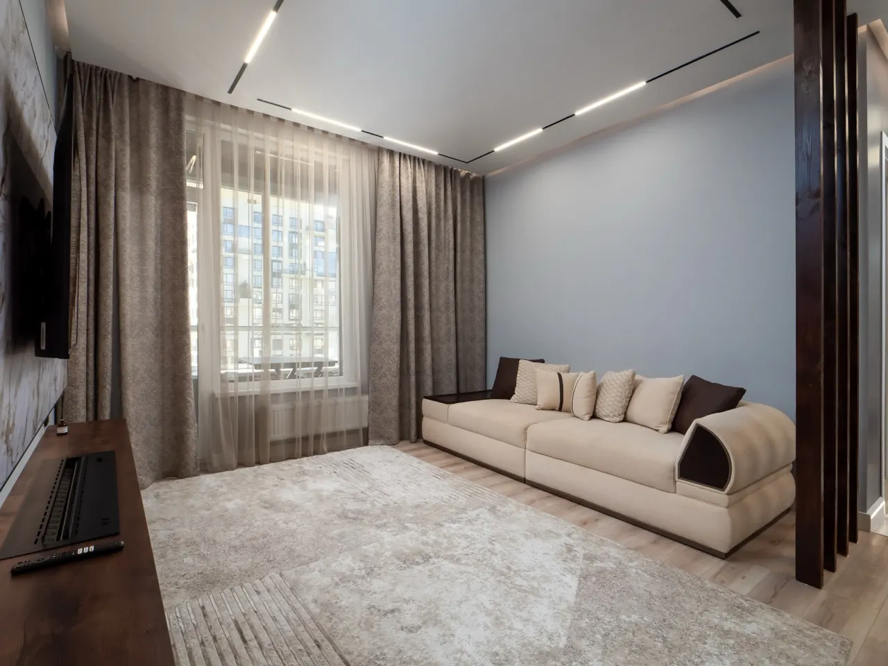 Living area with balcony access