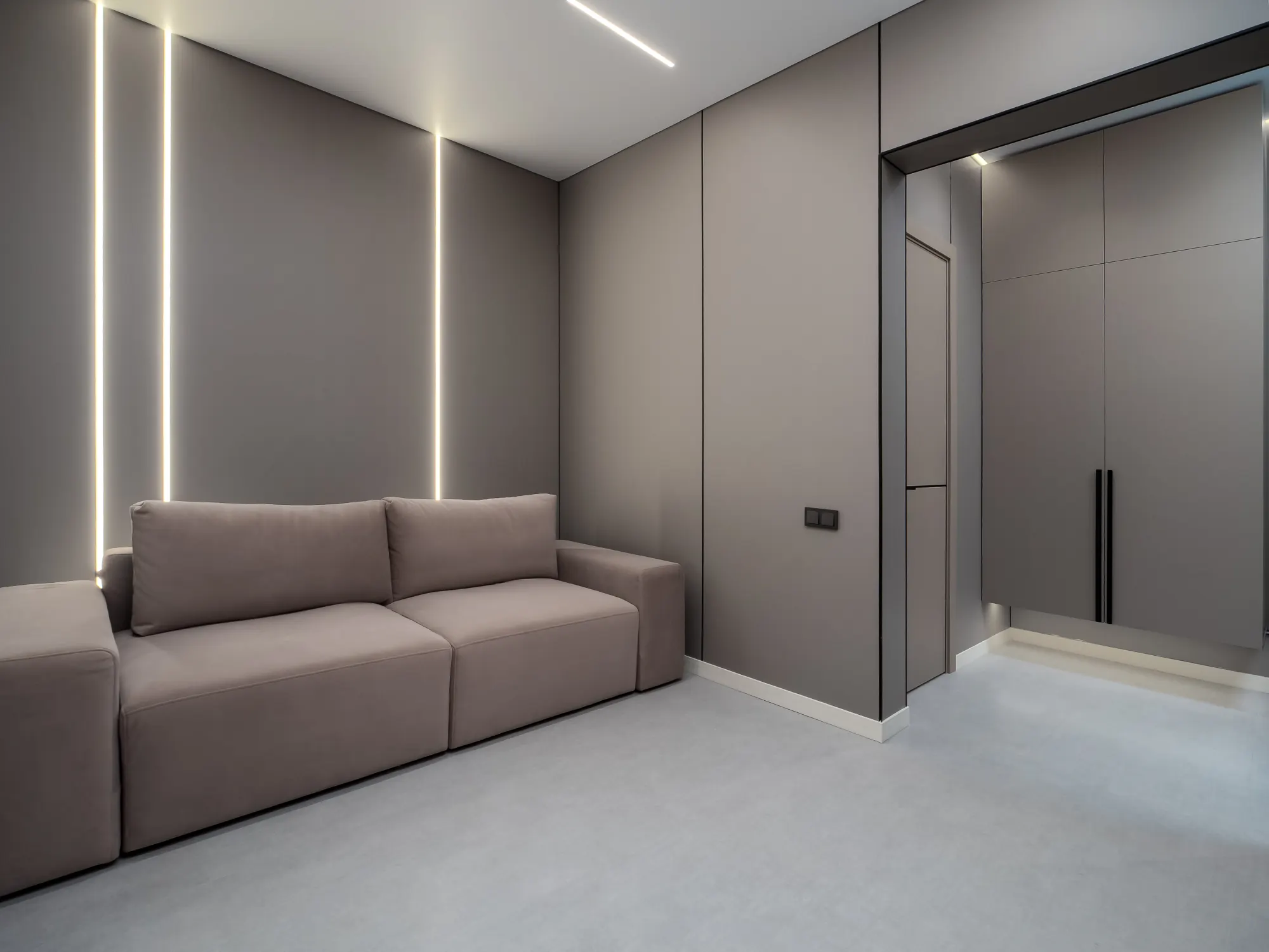 Lounge seating with architectural light channels